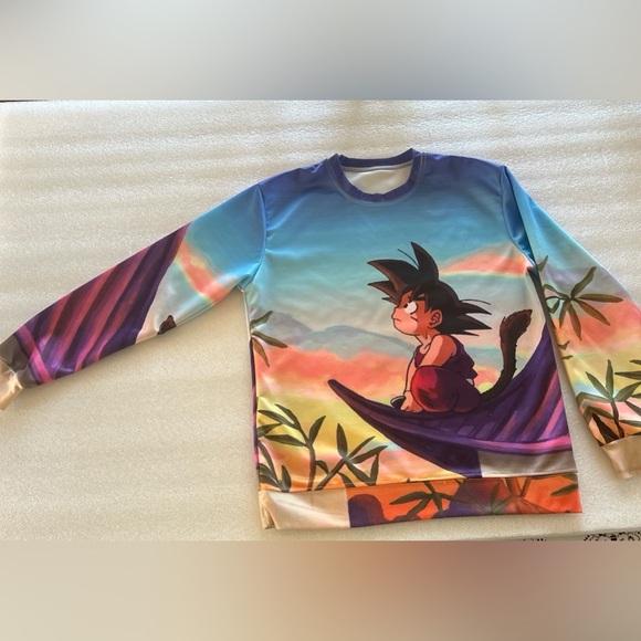 DragonBall Z-Goku-Mens Crewneck Pullover-Sweatshrt-Double Sided-Video Game-Anime - Picture 2 of 14